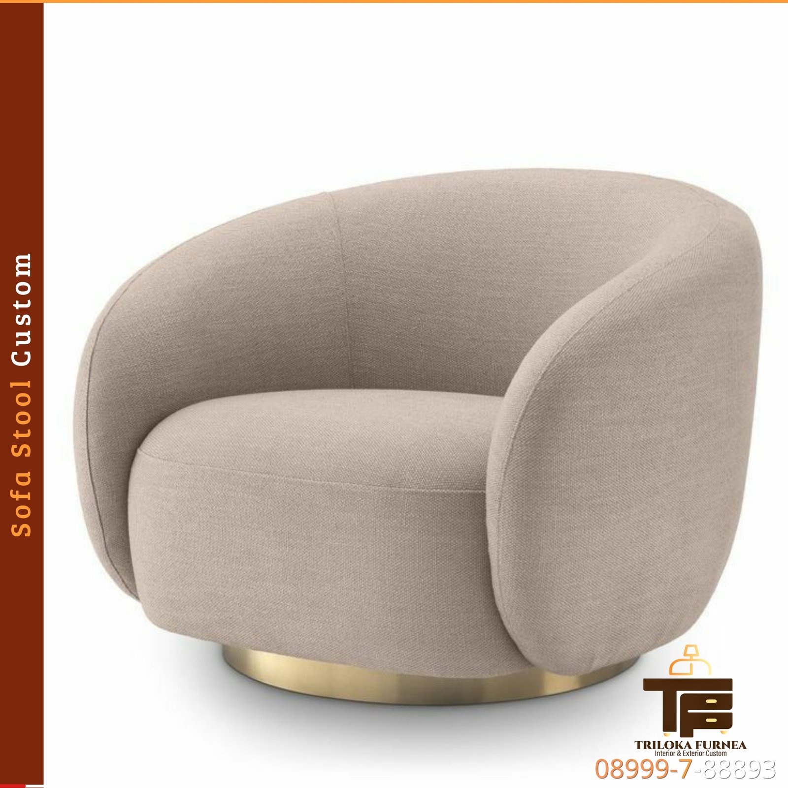 Sofa Single Seater dengan Stool - Image 2
