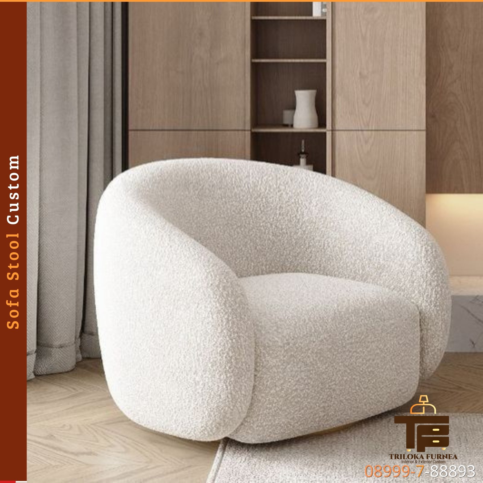 Sofa Single Seater dengan Stool - Image 5