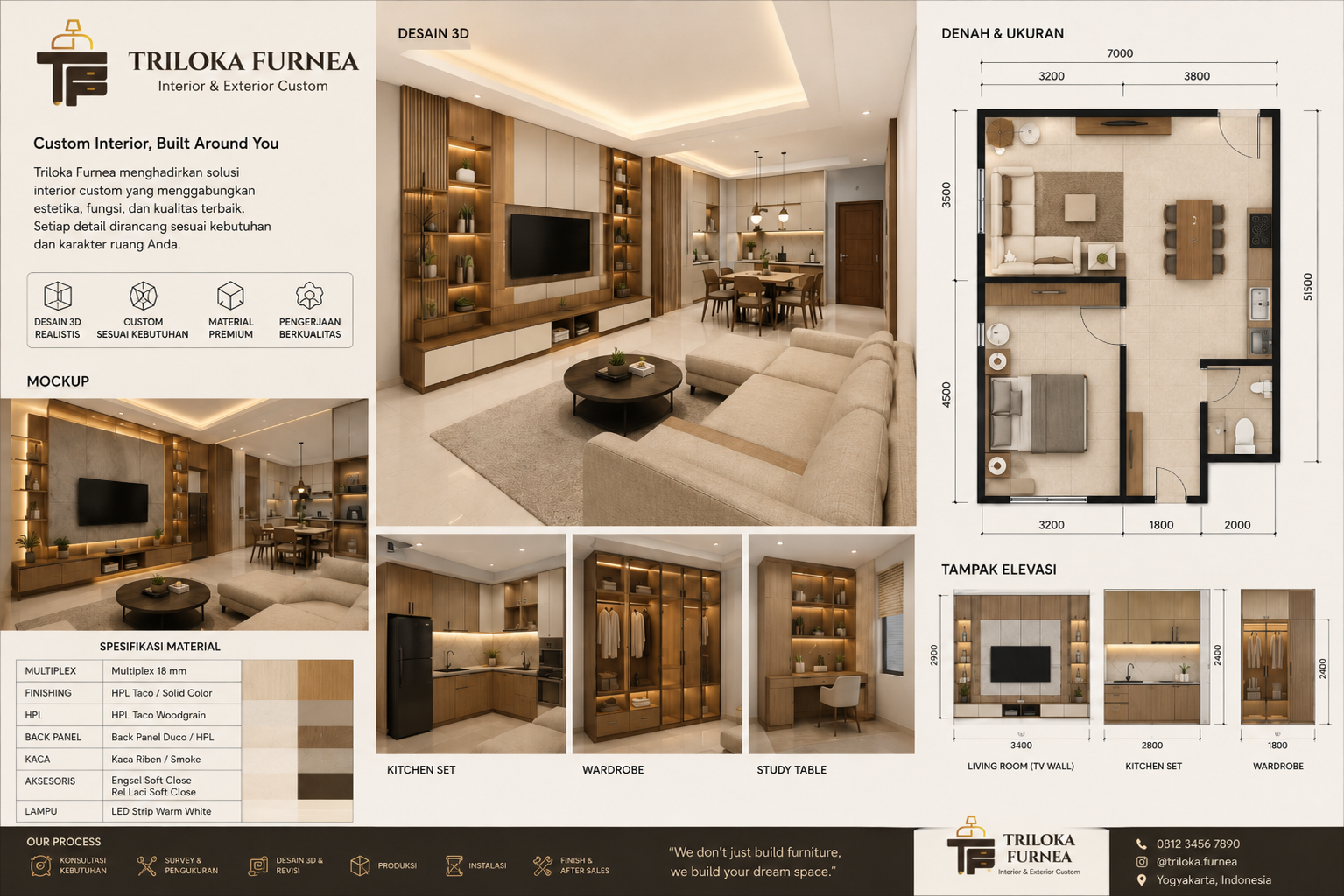 Interior Custom Modern Aesthetic — Triloka Furnea ✨