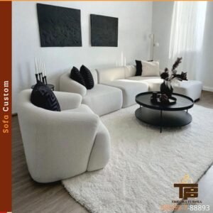 Sofa Custom Putih Elegan Jawa Barat Jabodetabek Desain Unik