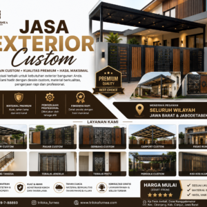 Jasa Exterior Custom | Kanopi, Pagar, Gerbang & Fasad Rumah Custom | Triloka Furnea