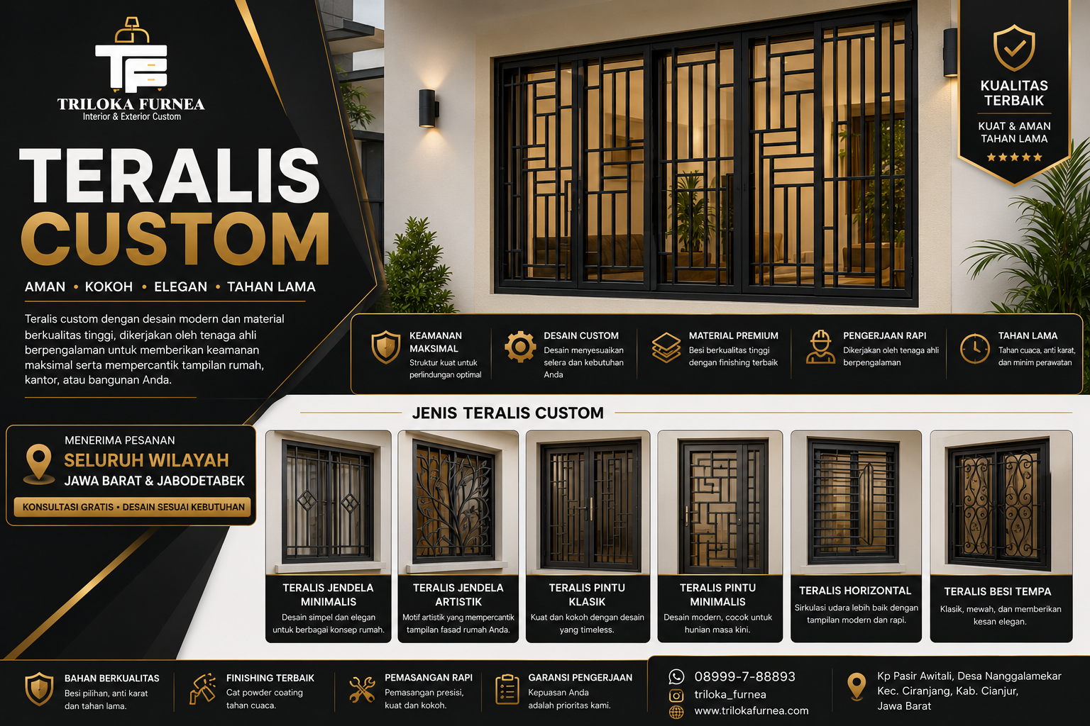 Jasa Exterior Custom | Kanopi, Pagar, Gerbang & Fasad Rumah Custom | Triloka Furnea - Image 4